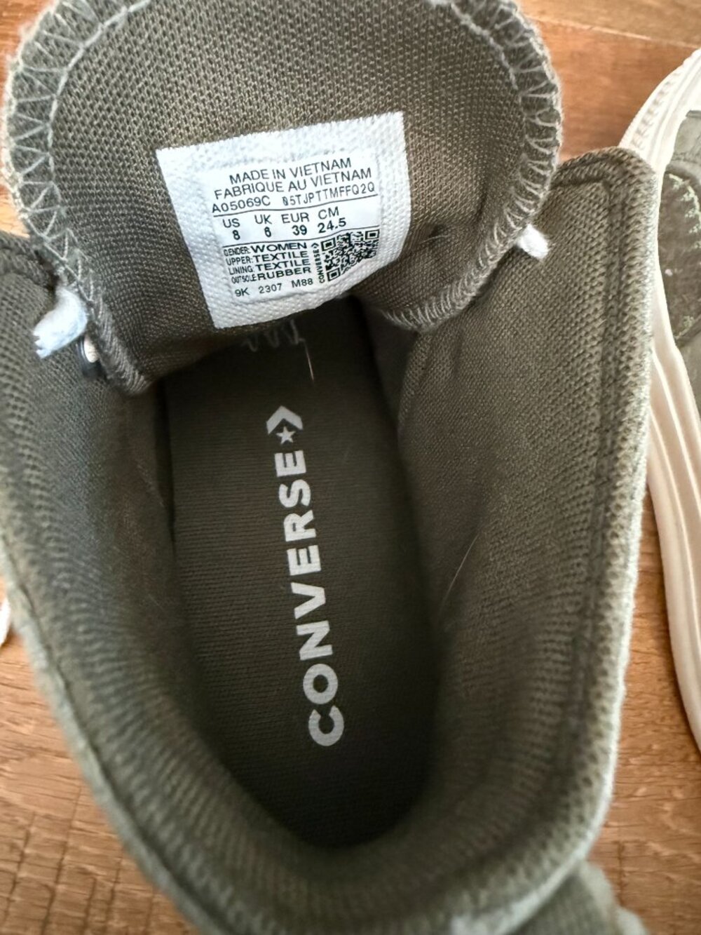 W8 Converse Chuck Taylor All Star Lift Platform High Top Light Field Surplus - Picture 6 of 7